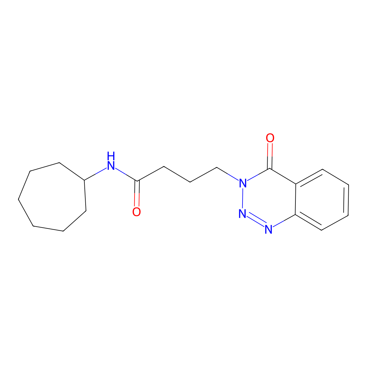 N-cycloheptyl-4-(4-oxobenzo[d][1,2,3]triazin-3(4H)-yl)butanamide molecular structure, CAS 440331-30-6