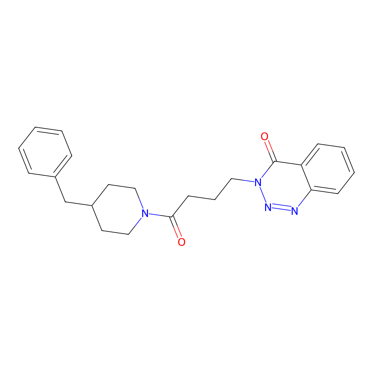 3-[4-(4-benzyl-1-piperidinyl)-4-oxobutyl]-1,2,3-benzotriazin-4(3H)-one molecular structure, CAS 440331-34-0