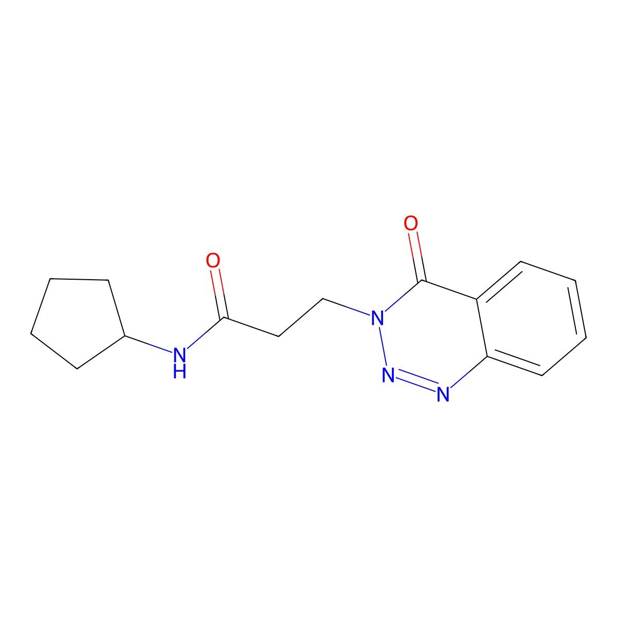 N-cyclopentyl-3-(4-oxobenzo[d][1,2,3]triazin-3(4H)-yl)propanamide molecular structure, CAS 440331-49-7