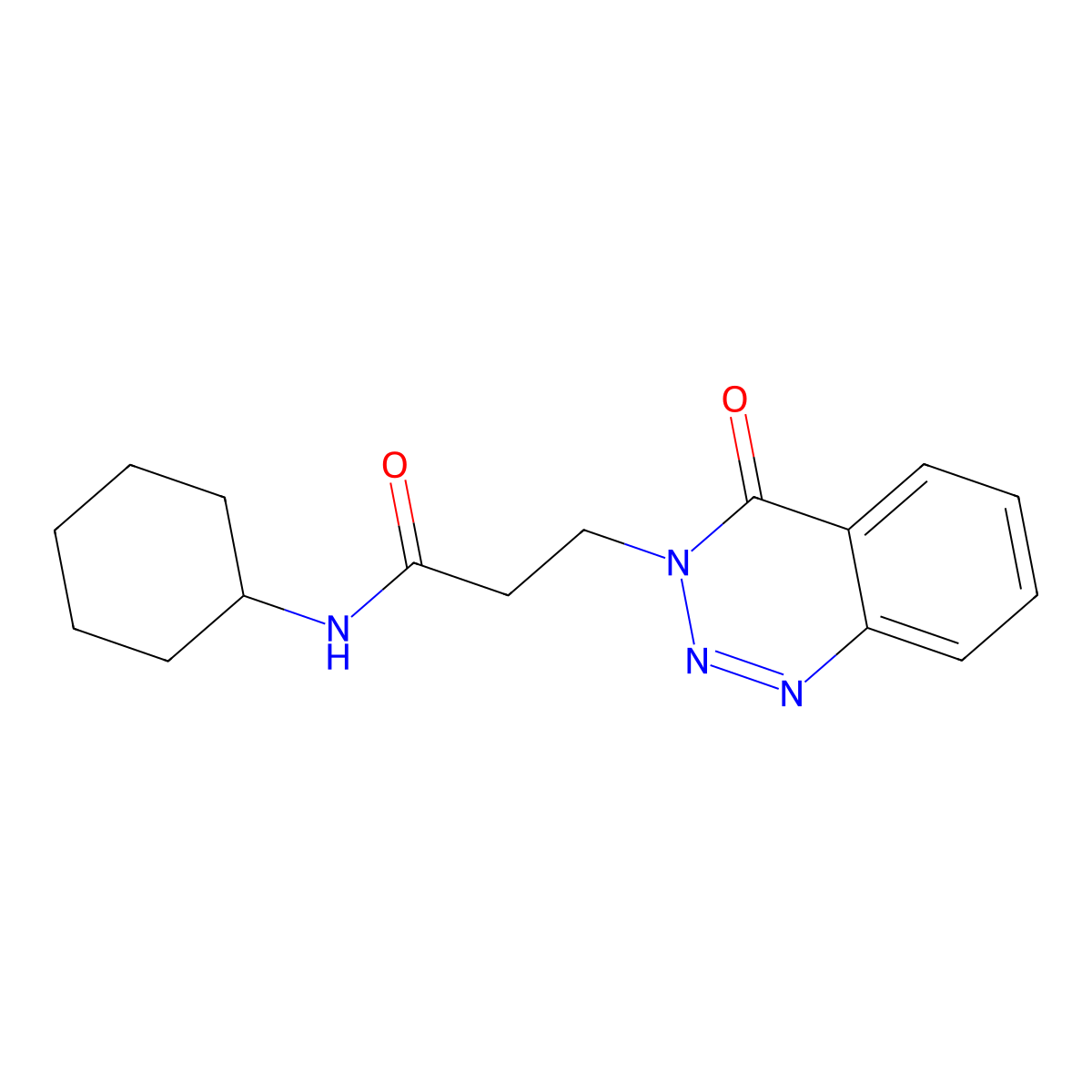 N-cyclohexyl-3-(4-oxo-3,4-dihydro-1,2,3-benzotriazin-3-yl)propanamide molecular structure, CAS 440331-50-0