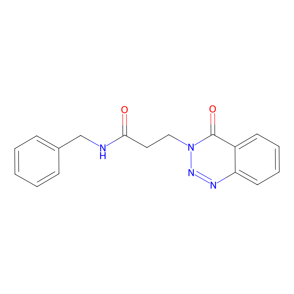 N-benzyl-3-(4-oxo-3,4-dihydro-1,2,3-benzotriazin-3-yl)propanamide molecular structure, CAS 440331-51-1