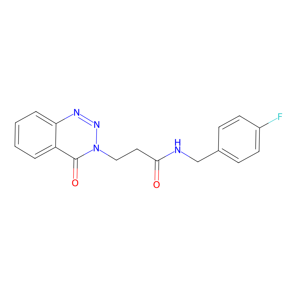 N-[(4-fluorophenyl)methyl]-3-(4-oxo-1,2,3-benzotriazin-3-yl)propanamide molecular structure, CAS 440331-52-2