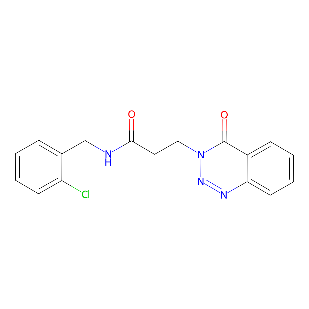 N-[(2-chlorophenyl)methyl]-3-(4-oxo-3,4-dihydro-1,2,3-benzotriazin-3-yl)propanamide molecular structure, CAS 440331-53-3
