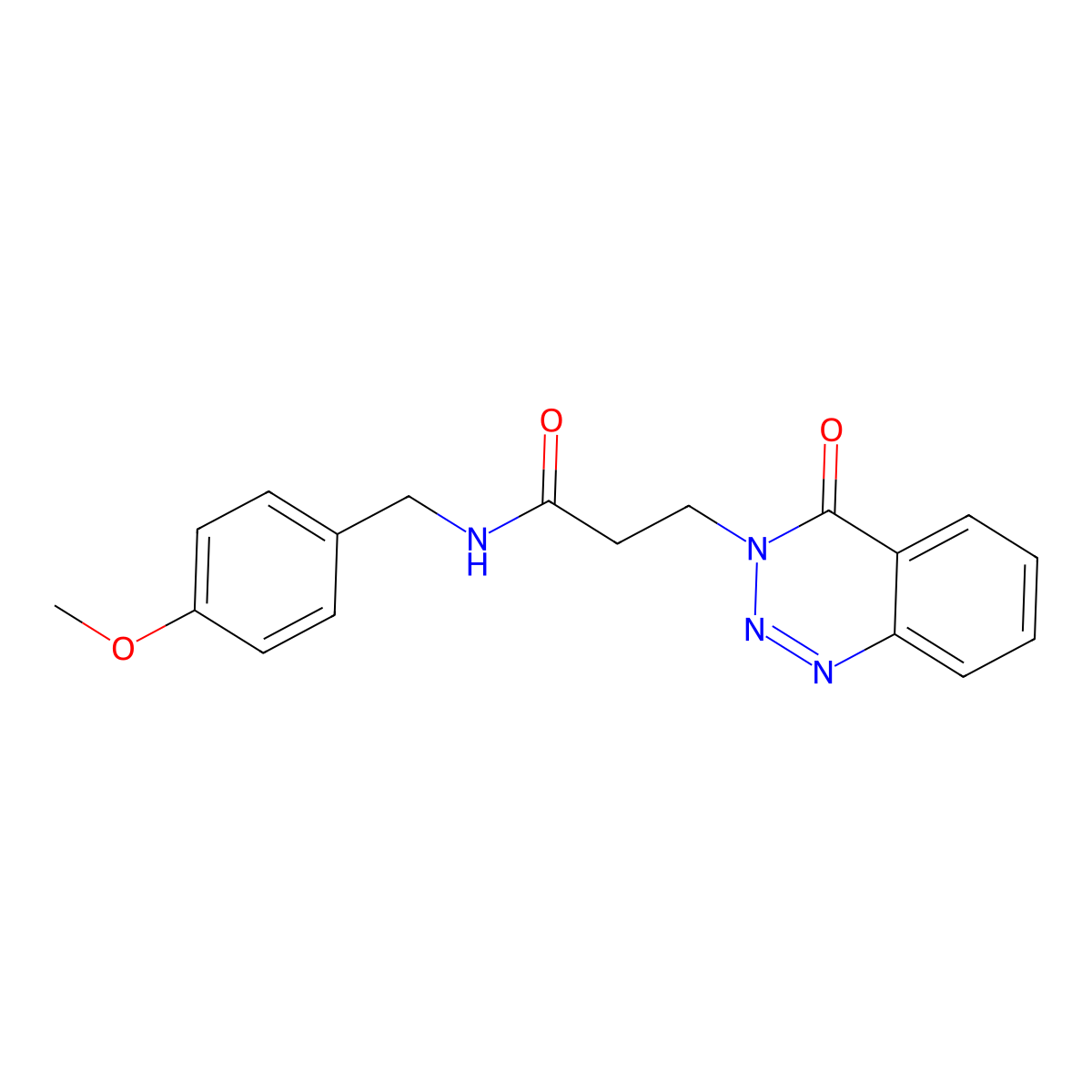 N-[(4-methoxyphenyl)methyl]-3-(4-oxo-3,4-dihydro-1,2,3-benzotriazin-3-yl)propanamide molecular structure, CAS 440331-57-7