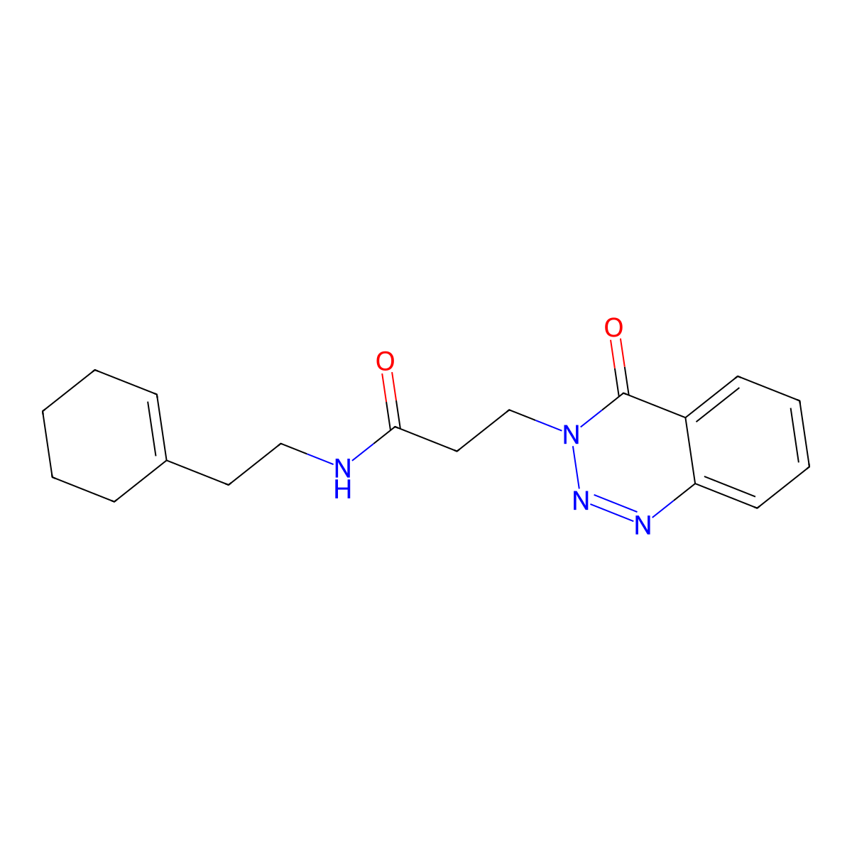 N-[2-(cyclohexen-1-yl)ethyl]-3-(4-oxo-1,2,3-benzotriazin-3-yl)propanamide molecular structure, CAS 440331-64-6