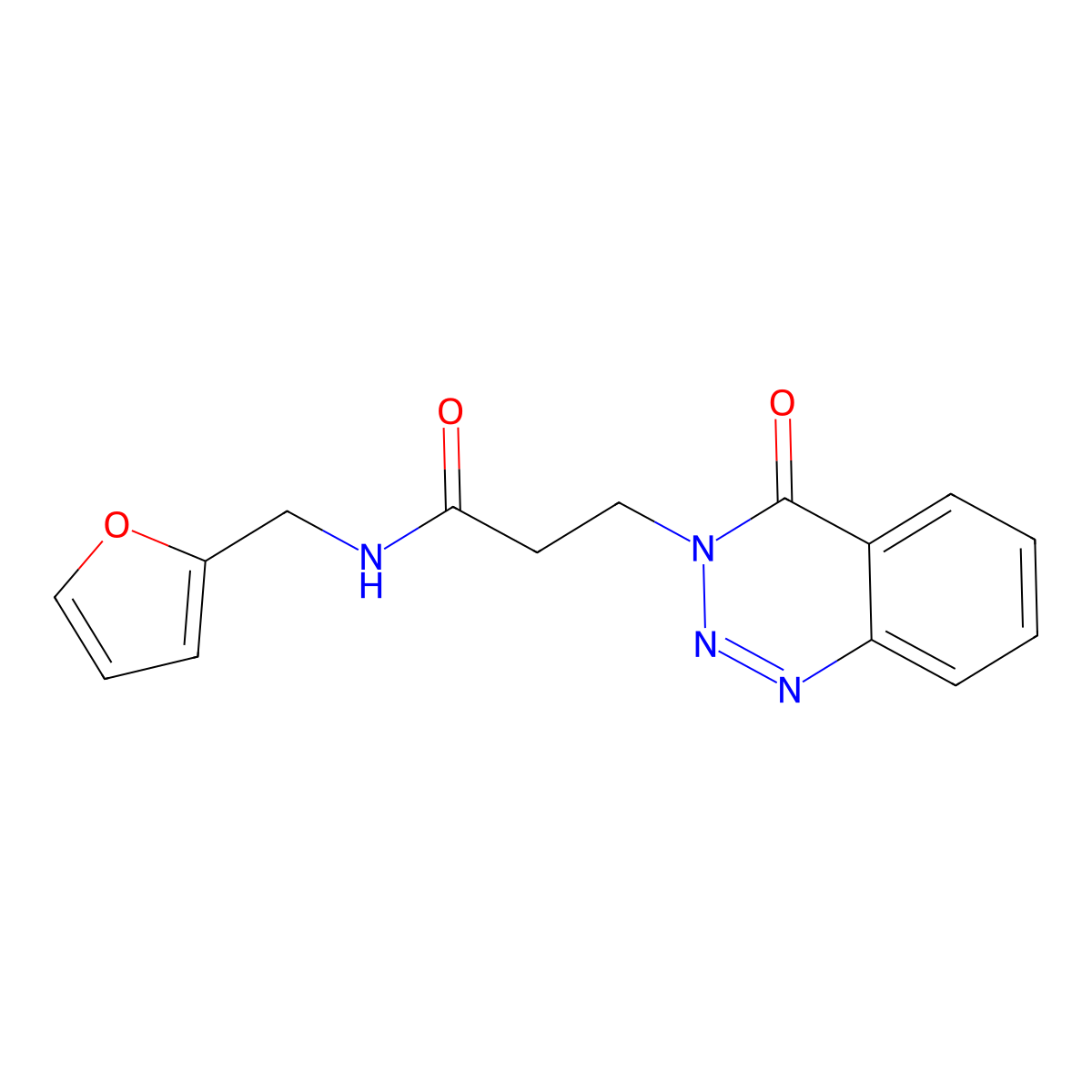 N-(furan-2-ylmethyl)-3-(4-oxo-1,2,3-benzotriazin-3-yl)propanamide molecular structure, CAS 440331-65-7