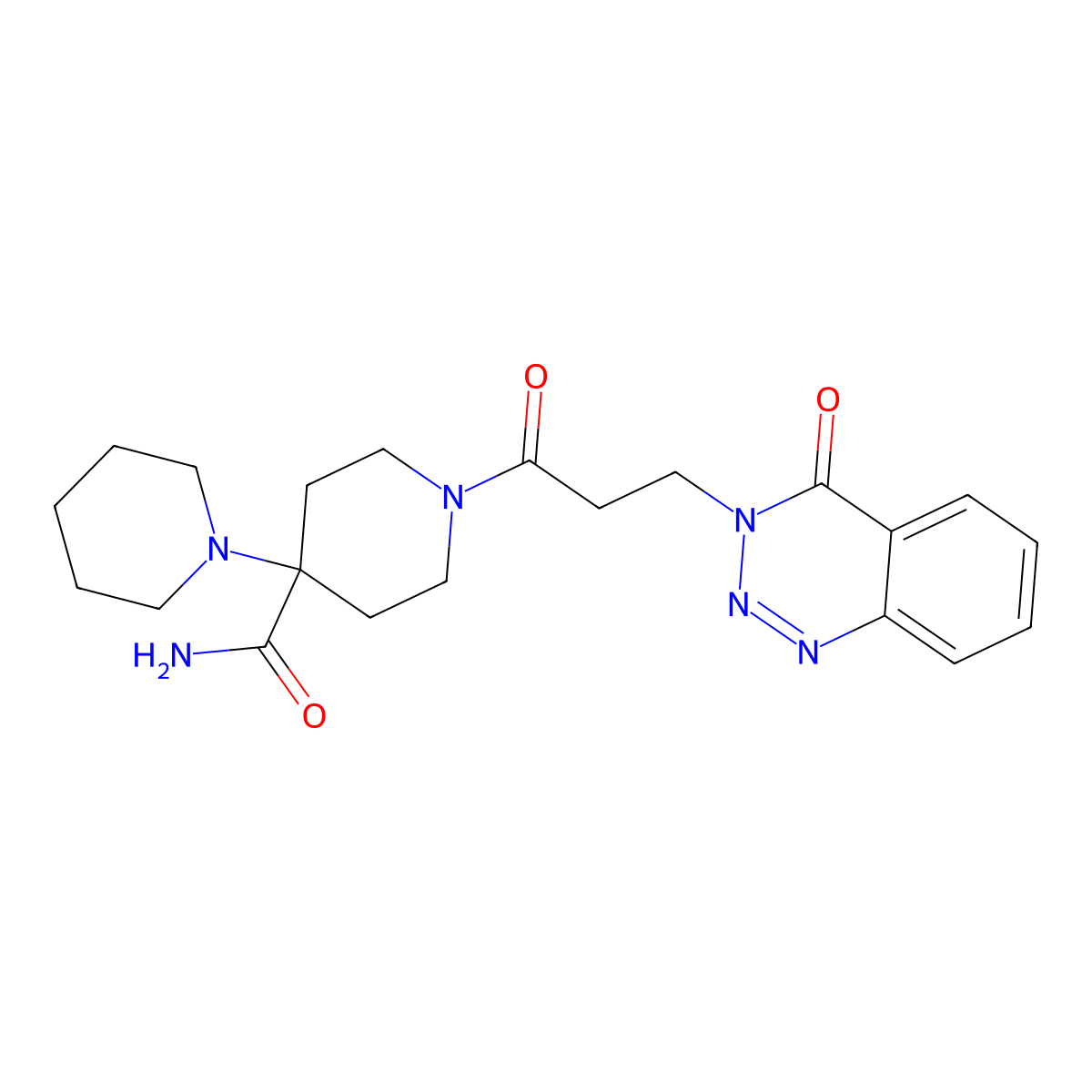 1'-[3-(4-Oxo-3,4-dihydro-1,2,3-benzotriazin-3-yl)propanoyl]-[1,4'-bipiperidine]-4'-carboxamide molecular structure, CAS 440331-74-8