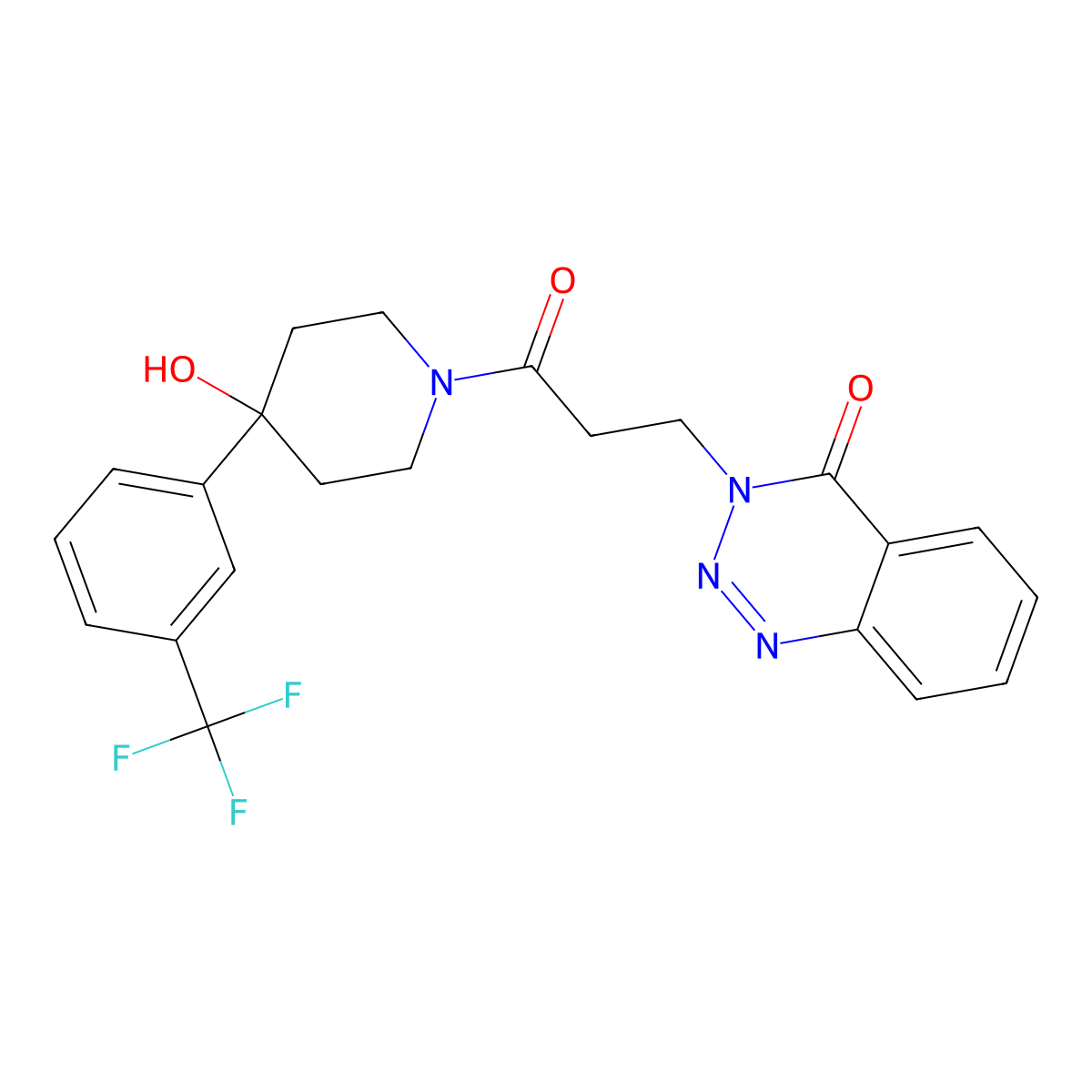 3-(3-(4-hydroxy-4-(3-(trifluoromethyl)phenyl)piperidin-1-yl)-3-oxopropyl)benzo[d][1,2,3]triazin-4(3H)-one molecular structure, CAS 440331-75-9