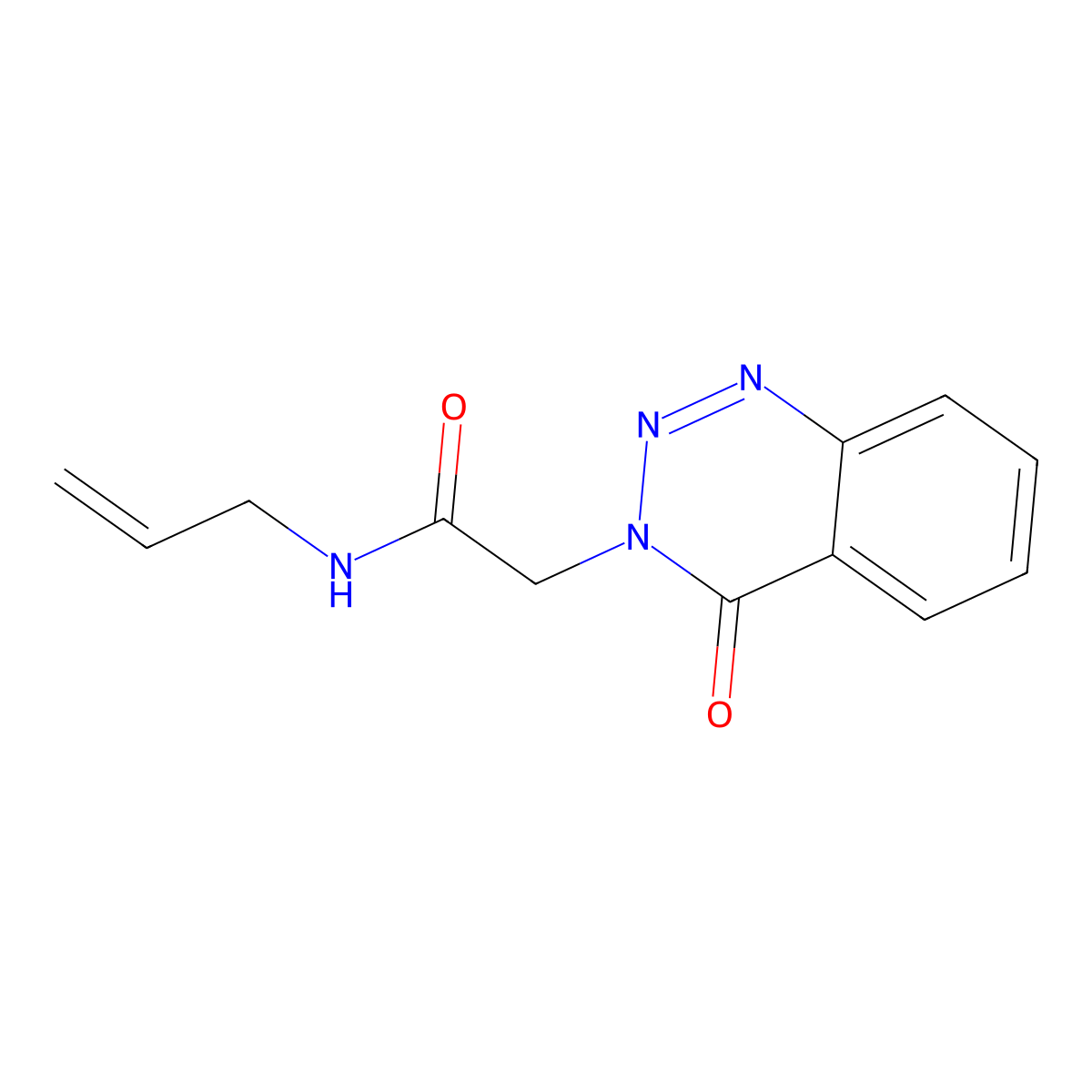 2-(4-oxo-3,4-dihydro-1,2,3-benzotriazin-3-yl)-N-(prop-2-en-1-yl)acetamide molecular structure, CAS 440331-83-9