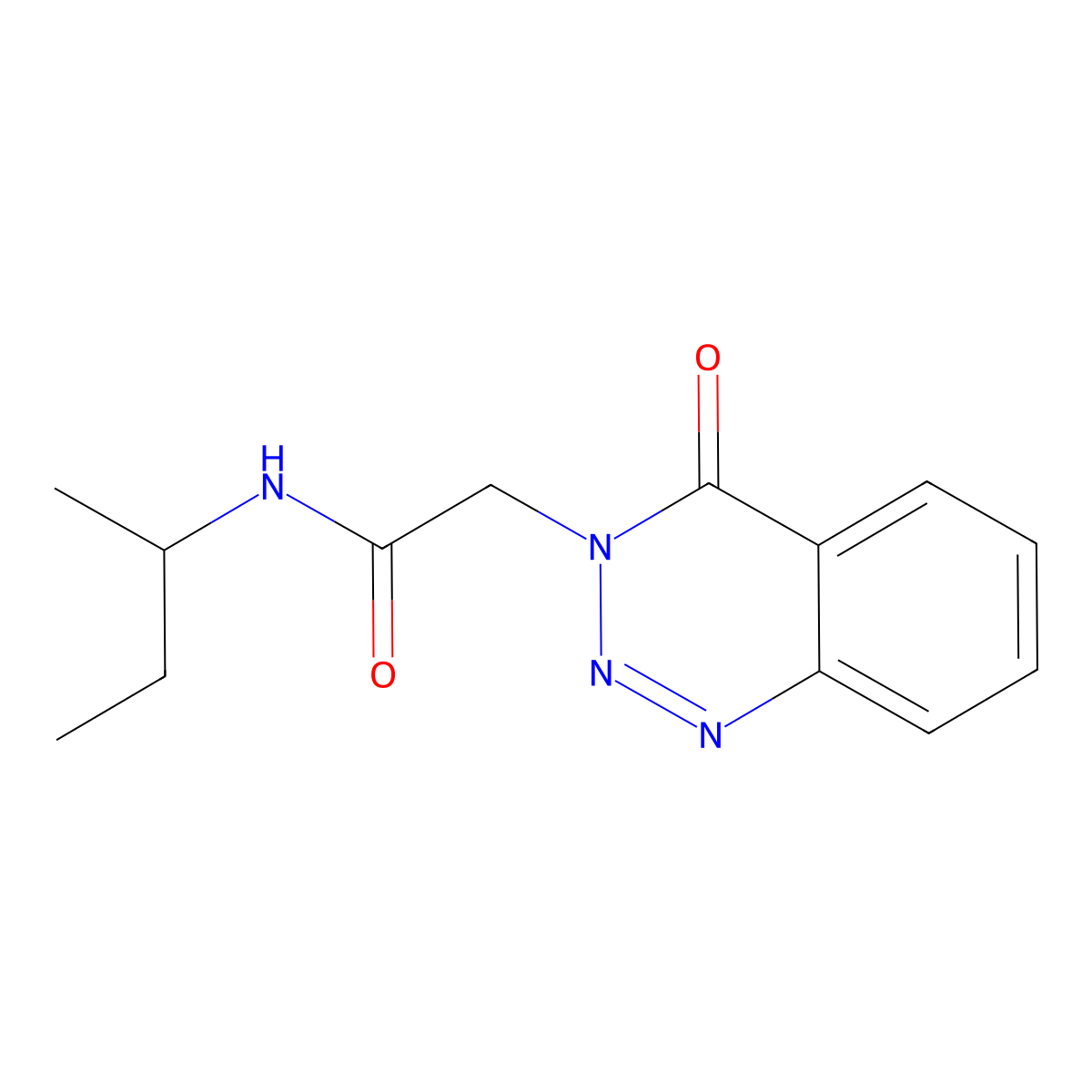 N-(butan-2-yl)-2-(4-oxo-3,4-dihydro-1,2,3-benzotriazin-3-yl)acetamide molecular structure, CAS 440331-85-1