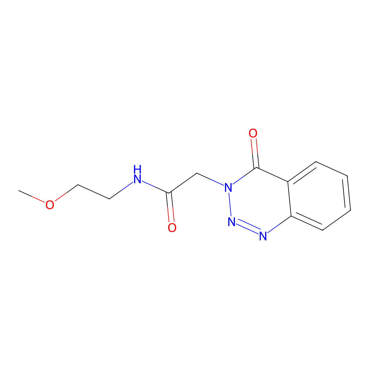 N-(2-methoxyethyl)-2-(4-oxo-1,2,3-benzotriazin-3-yl)acetamide molecular structure, CAS 440331-86-2