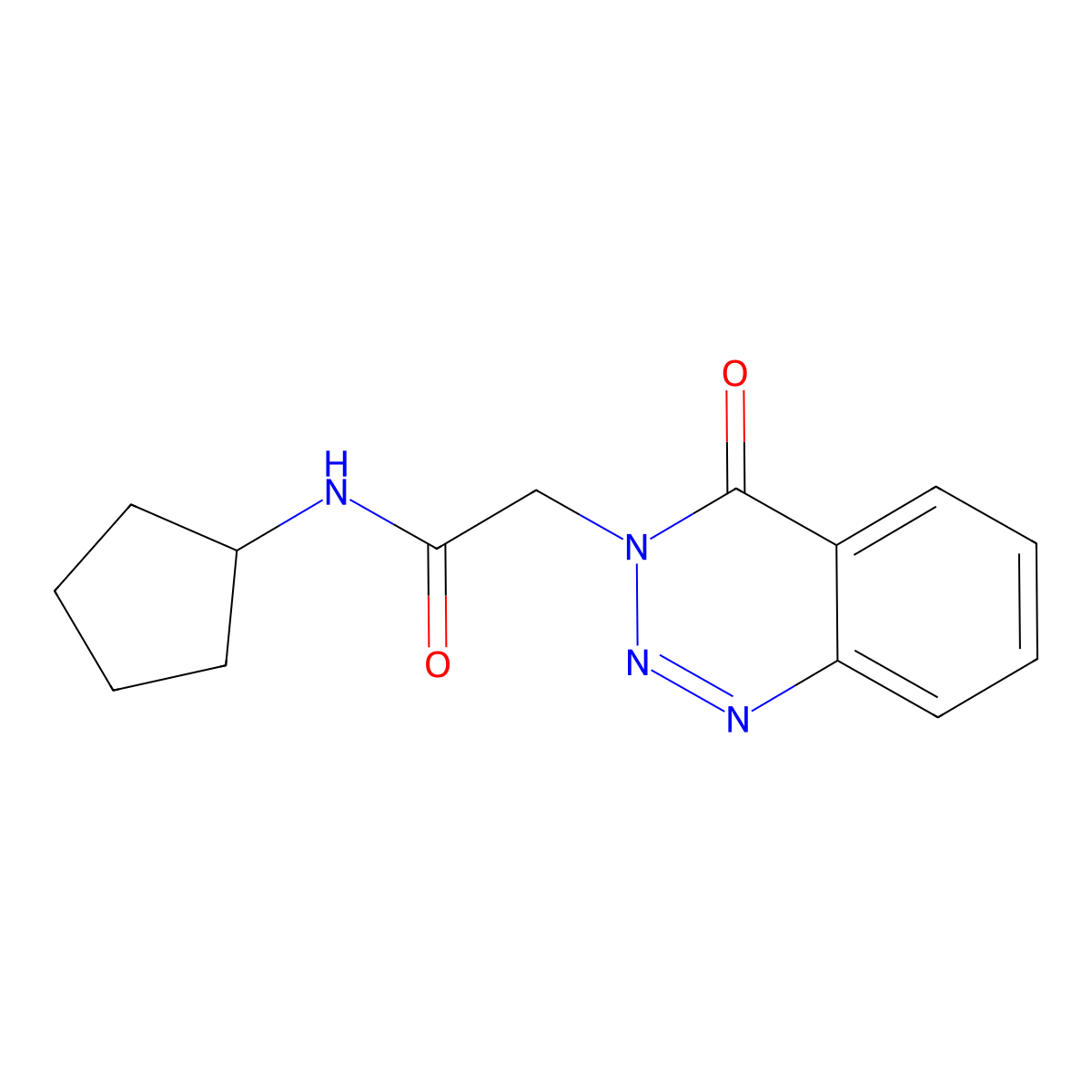 N-cyclopentyl-2-(4-oxo-1,2,3-benzotriazin-3-yl)acetamide molecular structure, CAS 440331-89-5