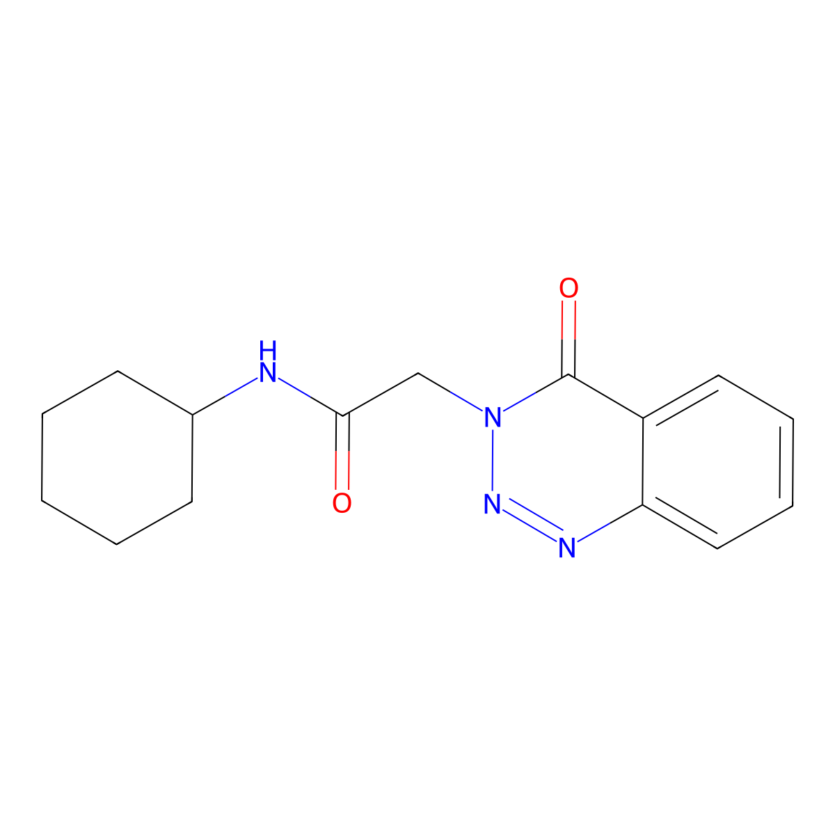 N-Cyclohexyl-2-(4-oxo-4H-benzo[d][1,2,3]triazin-3-yl)-acetamide molecular structure, CAS 440331-90-8