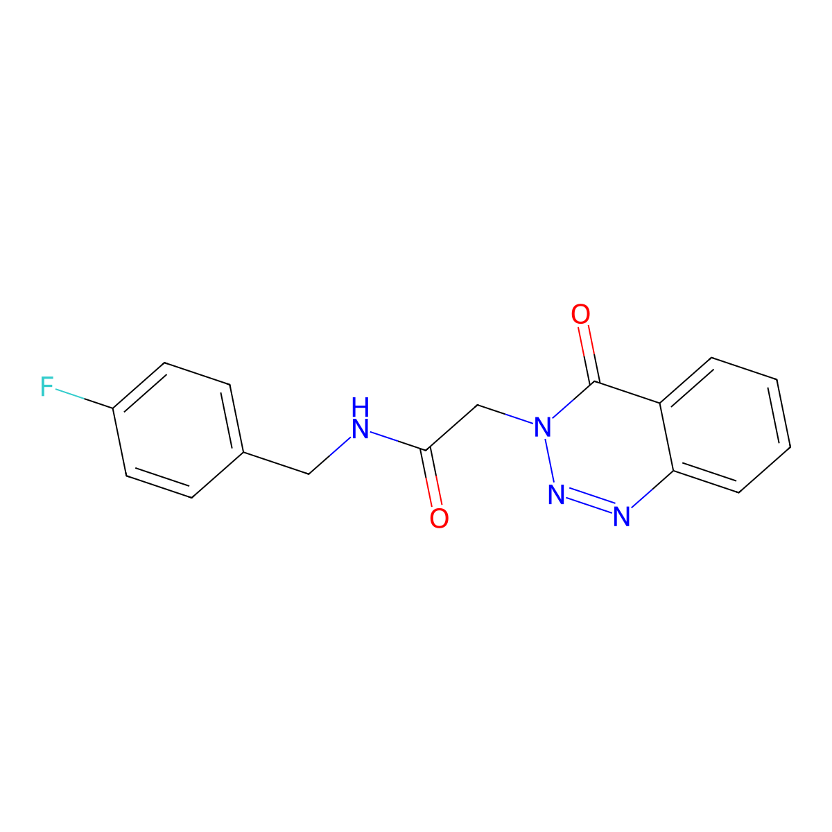 N-[(4-fluorophenyl)methyl]-2-(4-oxo-1,2,3-benzotriazin-3-yl)acetamide molecular structure, CAS 440331-92-0
