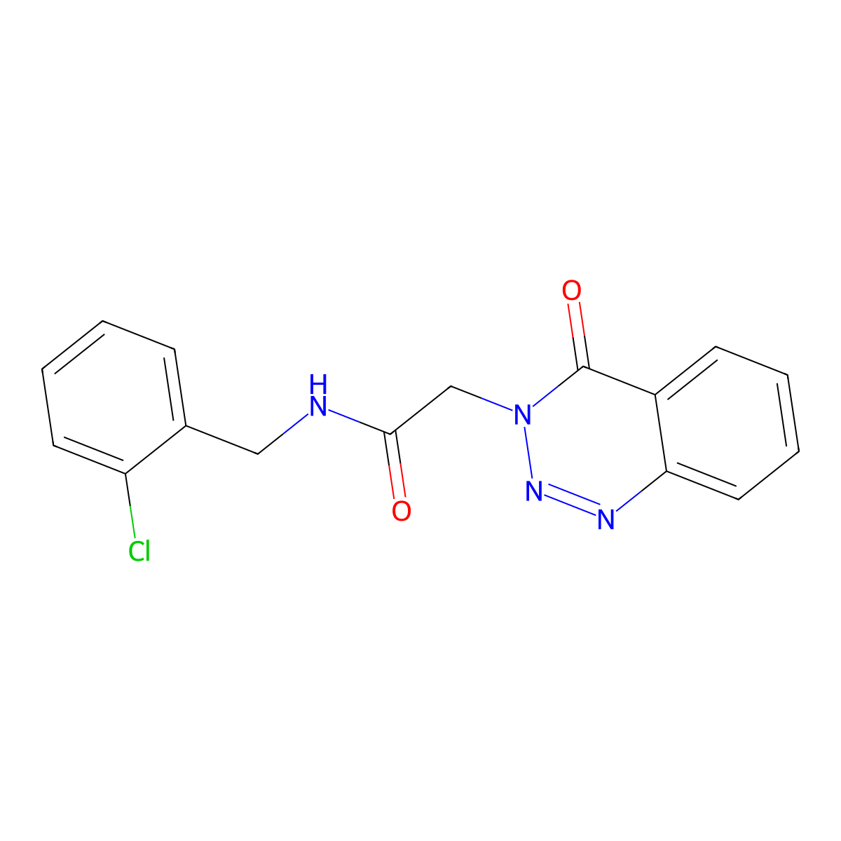 N-[(2-chlorophenyl)methyl]-2-(4-oxo-1,2,3-benzotriazin-3-yl)acetamide molecular structure, CAS 440331-93-1