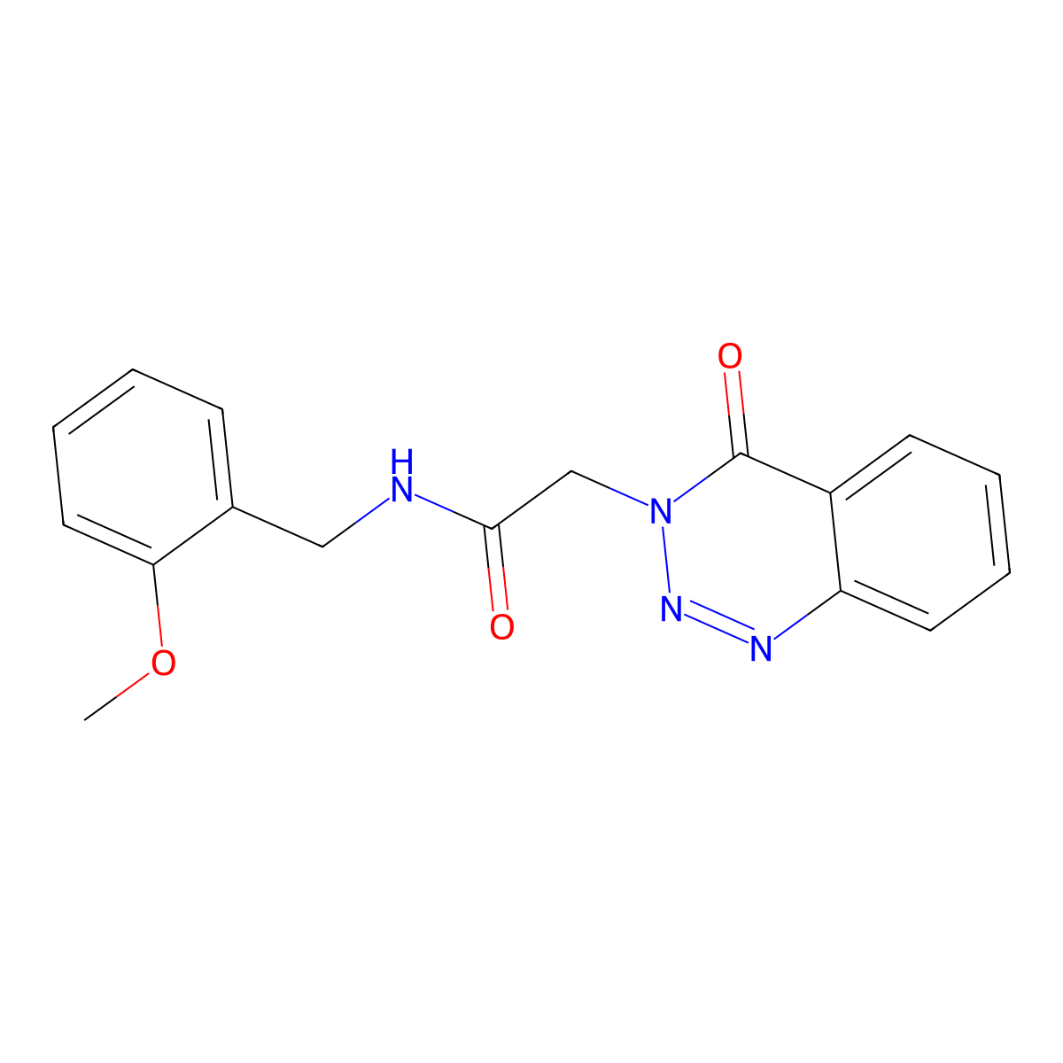 N-[(2-methoxyphenyl)methyl]-2-(4-oxo-1,2,3-benzotriazin-3-yl)acetamide molecular structure, CAS 440331-96-4