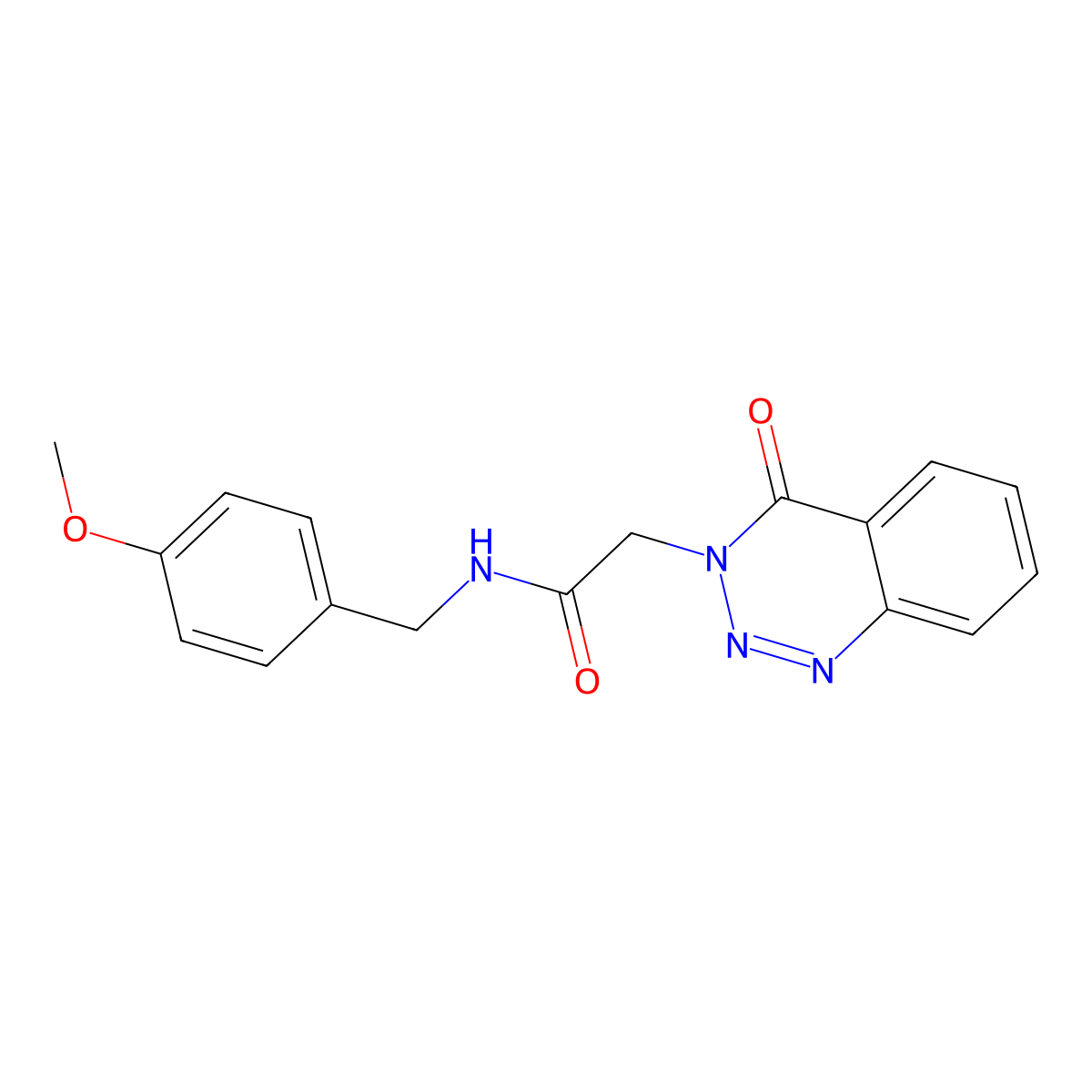 N-[(4-methoxyphenyl)methyl]-2-(4-oxo-1,2,3-benzotriazin-3-yl)acetamide molecular structure, CAS 440331-97-5