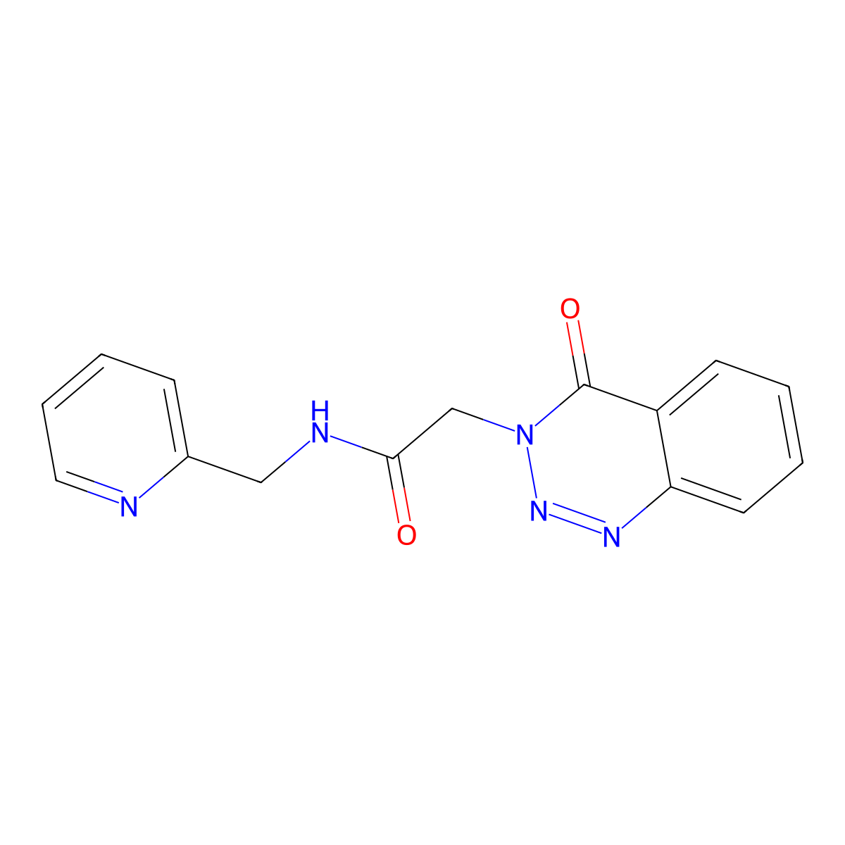 2-(4-oxo-1,2,3-benzotriazin-3(4H)-yl)-N-(pyridin-2-ylmethyl)acetamide molecular structure, CAS 440331-99-7