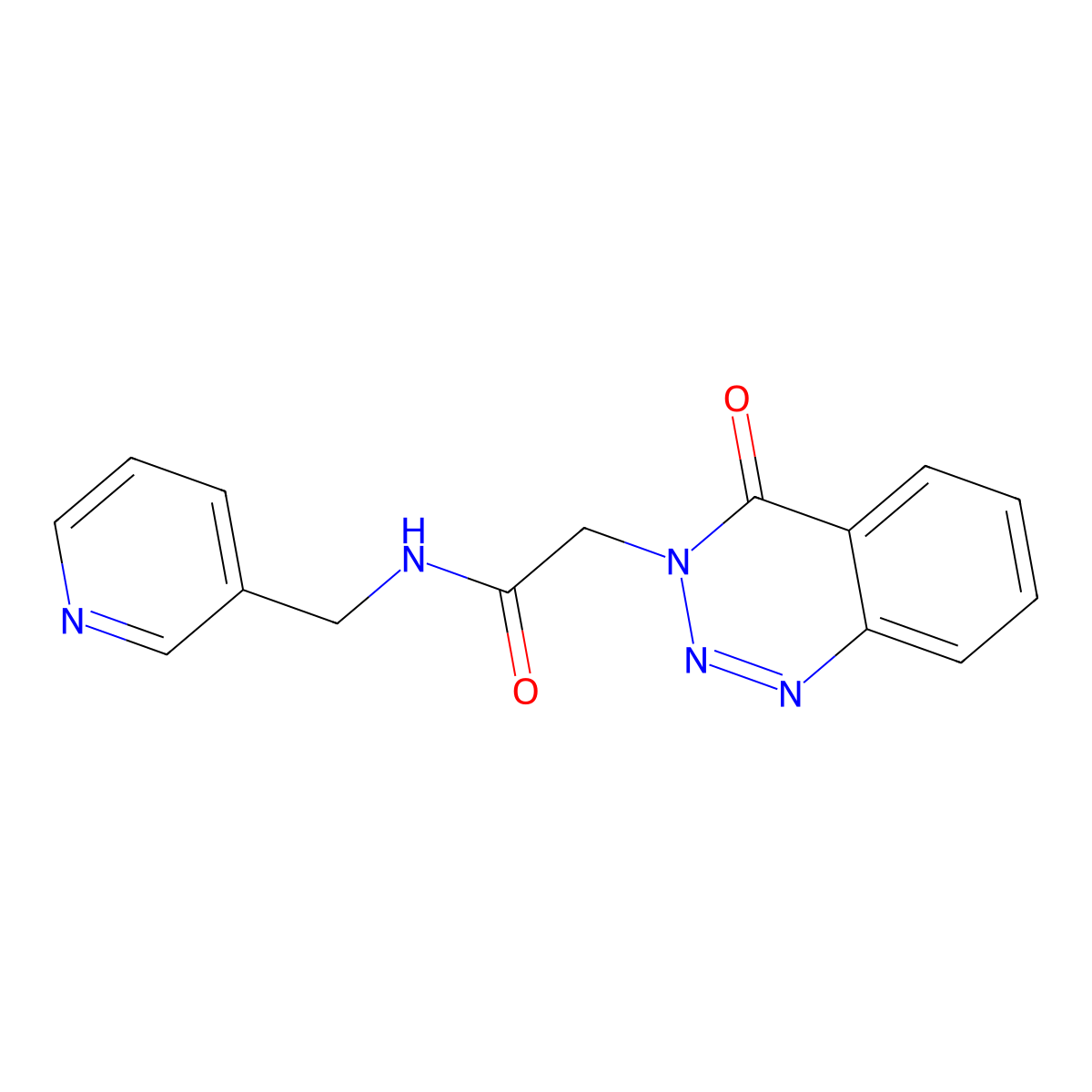 2-[4-oxo-1,2,3-benzotriazin-3(4H)-yl]-N~1~-(3-pyridylmethyl)acetamide molecular structure, CAS 440332-00-3