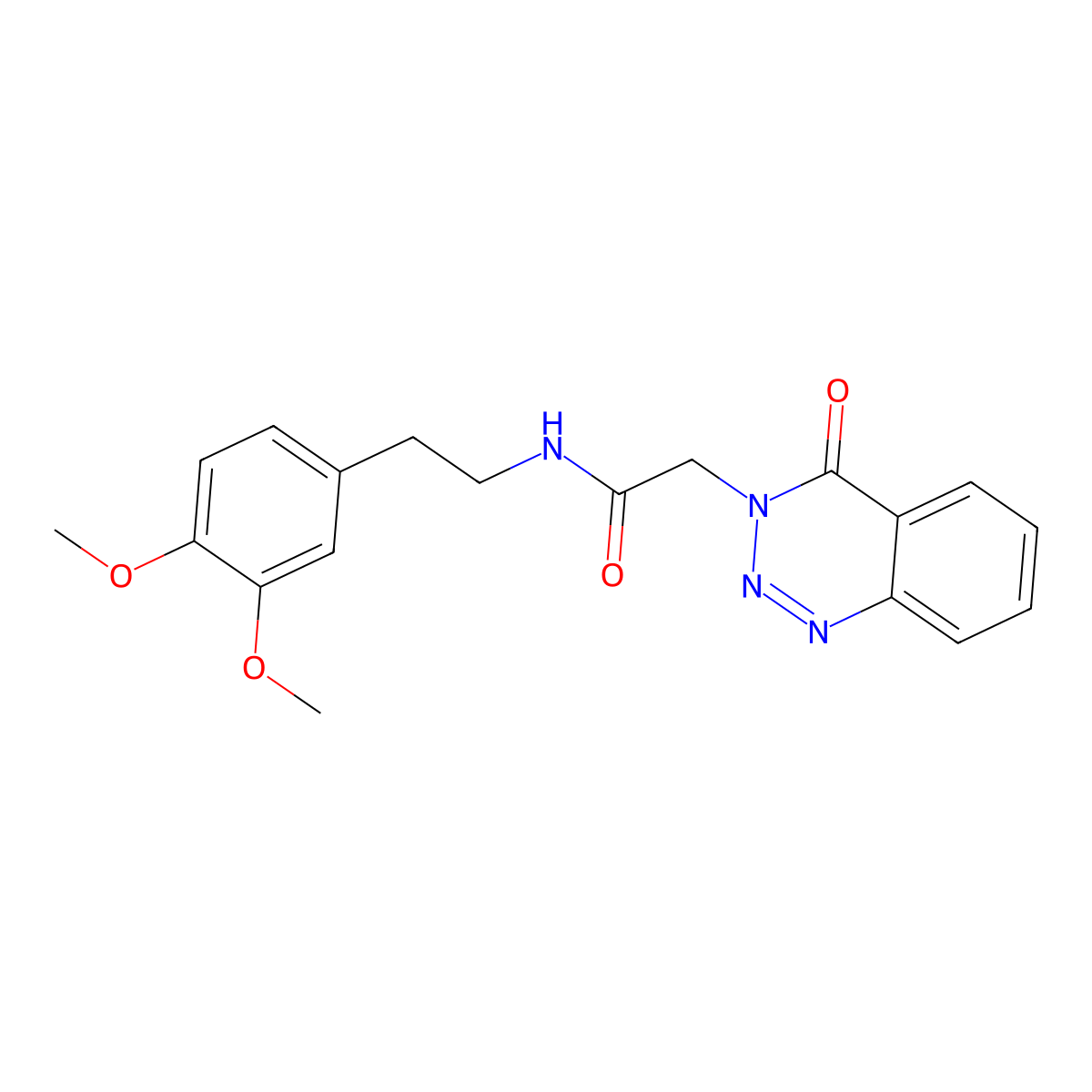 N-[2-(3,4-dimethoxyphenyl)ethyl]-2-(4-oxo-1,2,3-benzotriazin-3-yl)acetamide molecular structure, CAS 440332-03-6