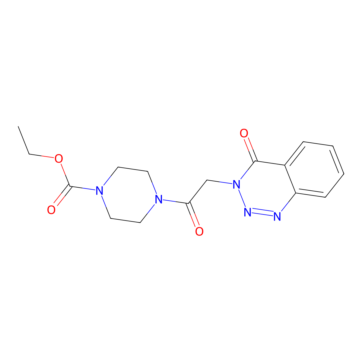Ethyl 4-[2-(4-oxo-1,2,3-benzotriazin-3-yl)acetyl]piperazine-1-carboxylate molecular structure, CAS 440332-13-8