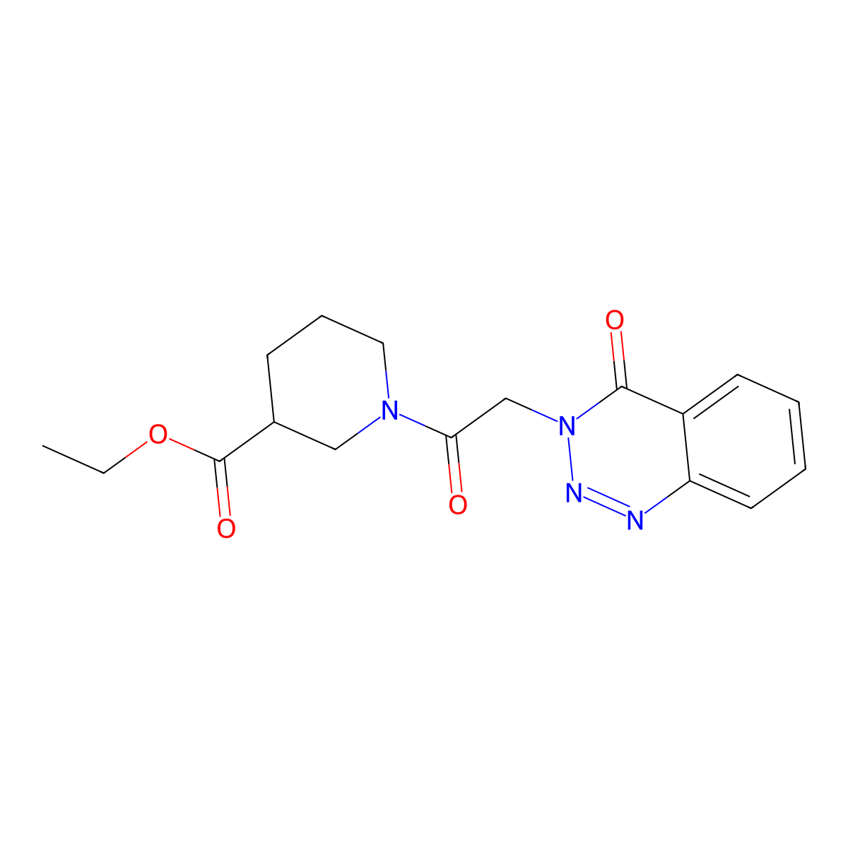 ethyl 1-[(4-oxo-1,2,3-benzotriazin-3(4H)-yl)acetyl]piperidine-3-carboxylate molecular structure, CAS 440332-14-9