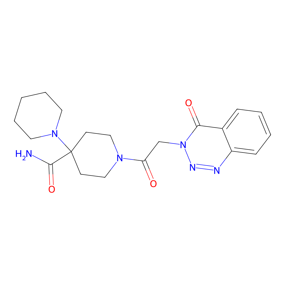 1'-(2-(4-oxobenzo[d][1,2,3]triazin-3(4H)-yl)acetyl)-[1,4'-bipiperidine]-4'-carboxamide molecular structure, CAS 440332-16-1