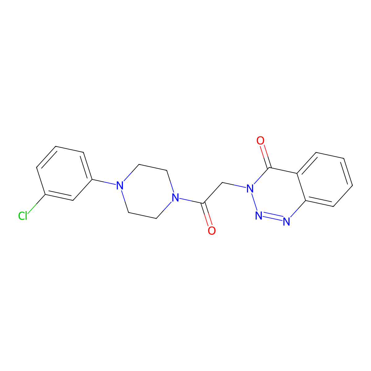 3-{2-[4-(3-chlorophenyl)piperazino]-2-oxoethyl}-1,2,3-benzotriazin-4(3H)-one molecular structure, CAS 440332-27-4