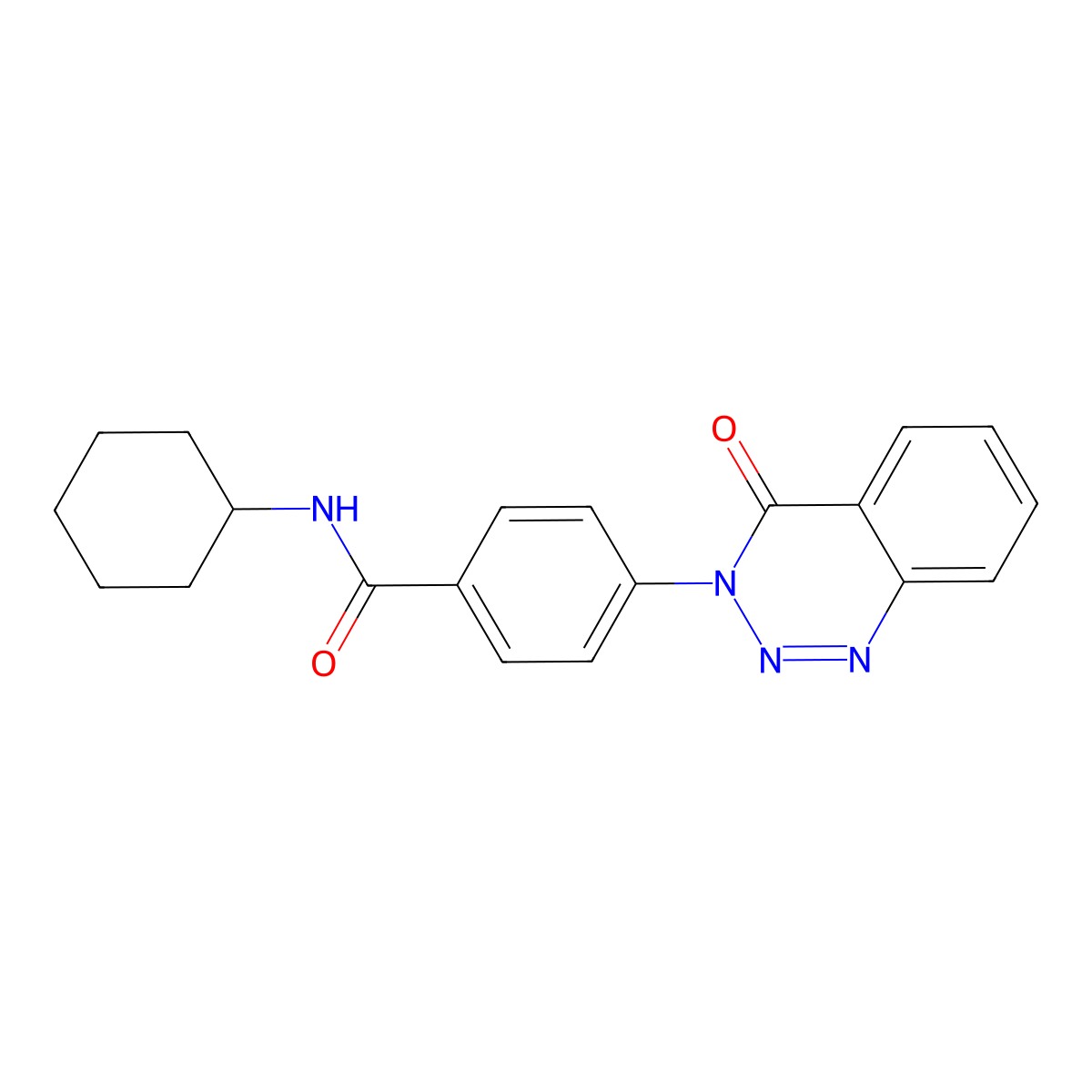N-cyclohexyl-4-(4-oxo-3,4-dihydro-1,2,3-benzotriazin-3-yl)benzamide molecular structure, CAS 440332-36-5