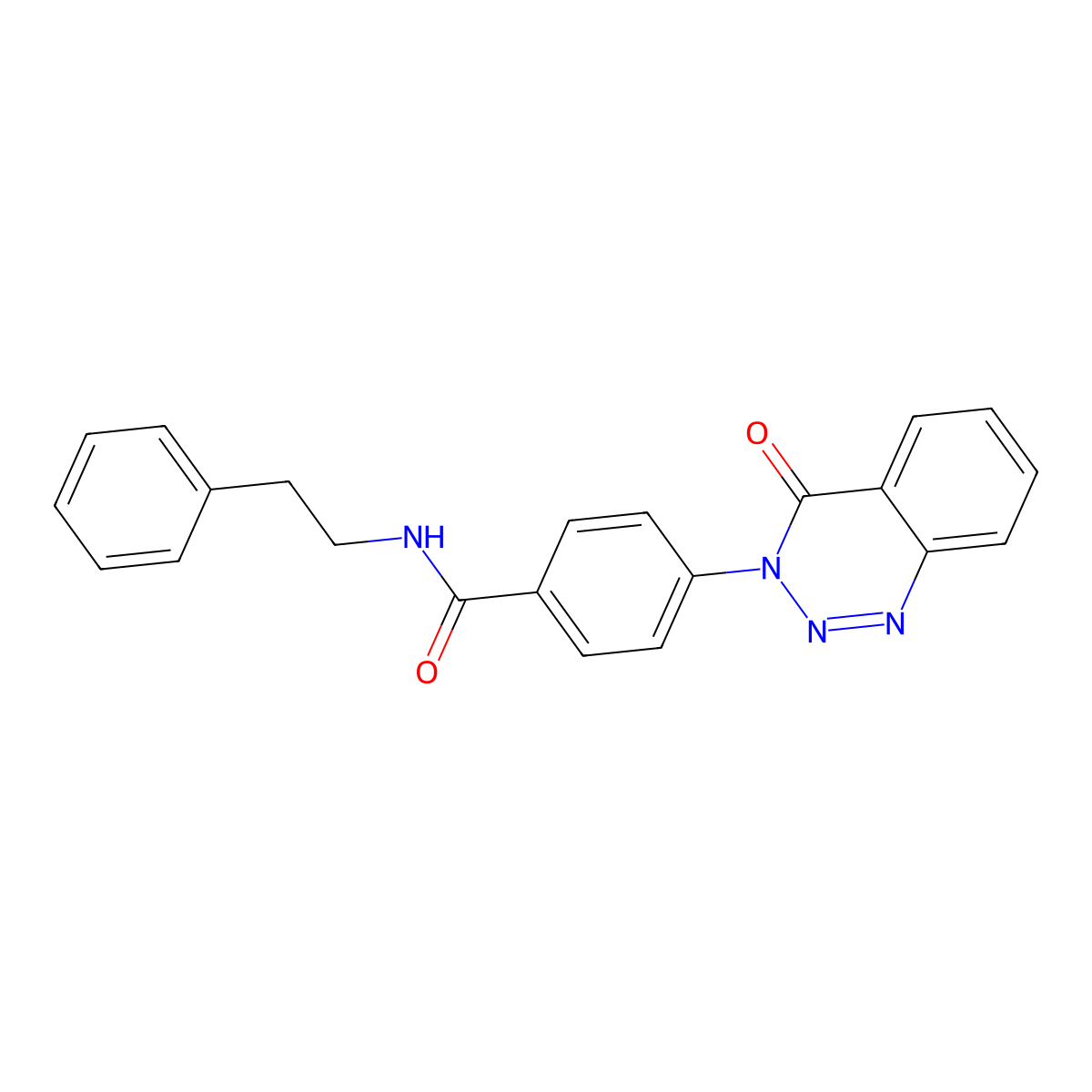 4-(4-oxo-1,2,3-benzotriazin-3(4H)-yl)-N-(2-phenylethyl)benzamide molecular structure, CAS 440332-40-1