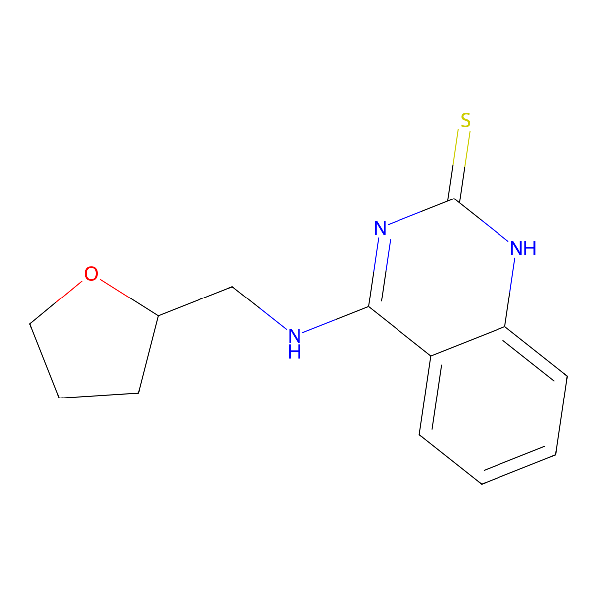 4-[(tetrahydrofuran-2-ylmethyl)amino]quinazoline-2(1H)-thione molecular structure, CAS 440334-04-3