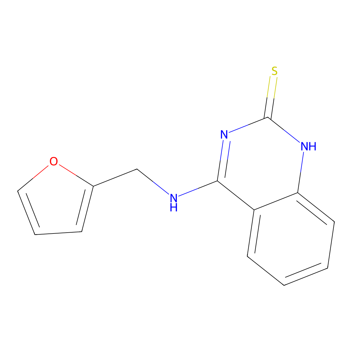 4-((furan-2-ylmethyl)amino)quinazoline-2(1H)-thione molecular structure, CAS 440334-05-4