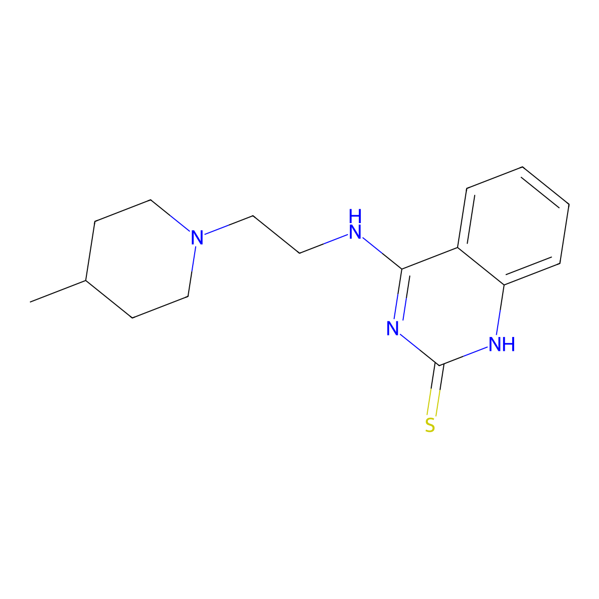 4-((2-(4-methylpiperidin-1-yl)ethyl)amino)quinazoline-2(1H)-thione molecular structure, CAS 440334-09-8