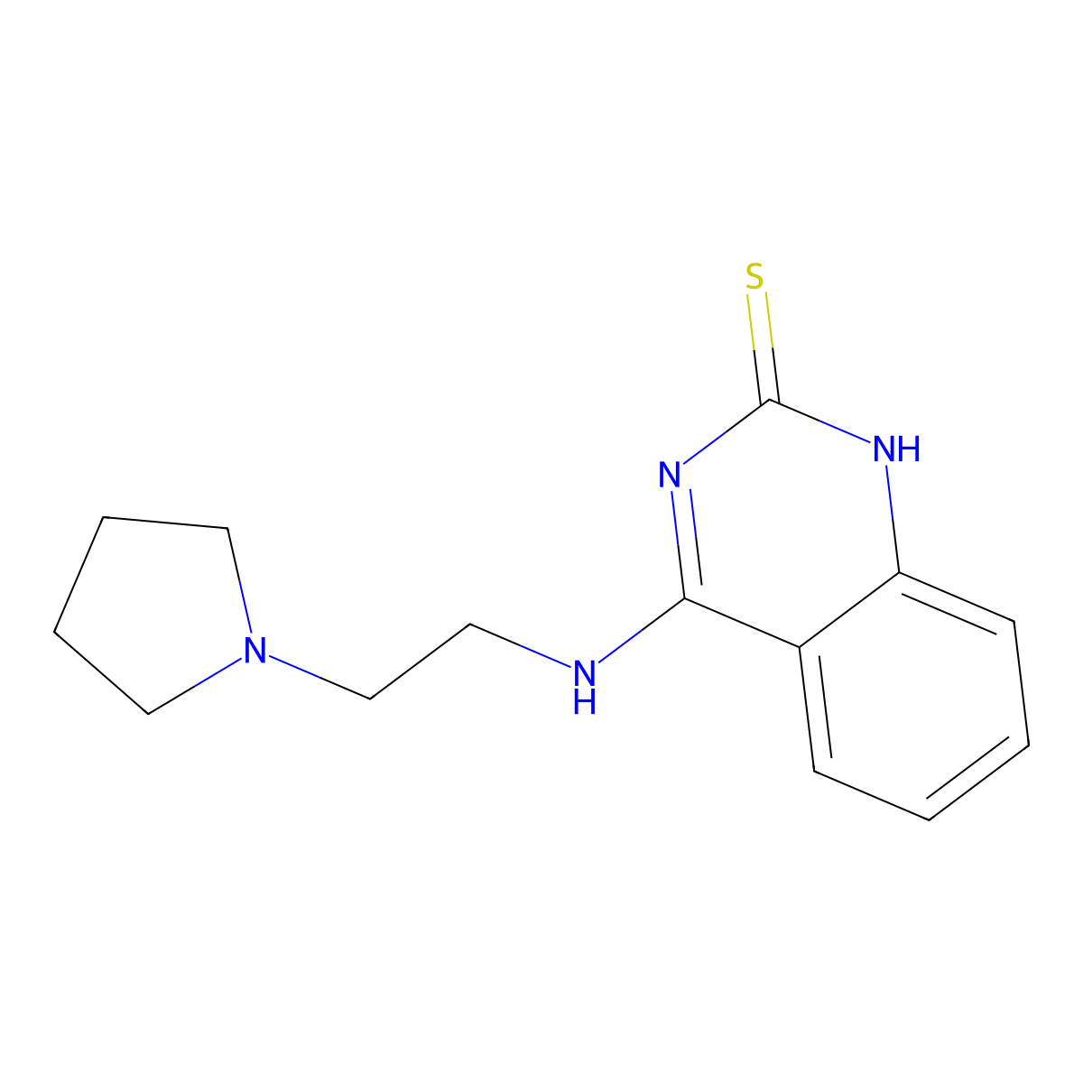 4-((2-(pyrrolidin-1-yl)ethyl)amino)quinazoline-2(1H)-thione molecular structure, CAS 440334-11-2
