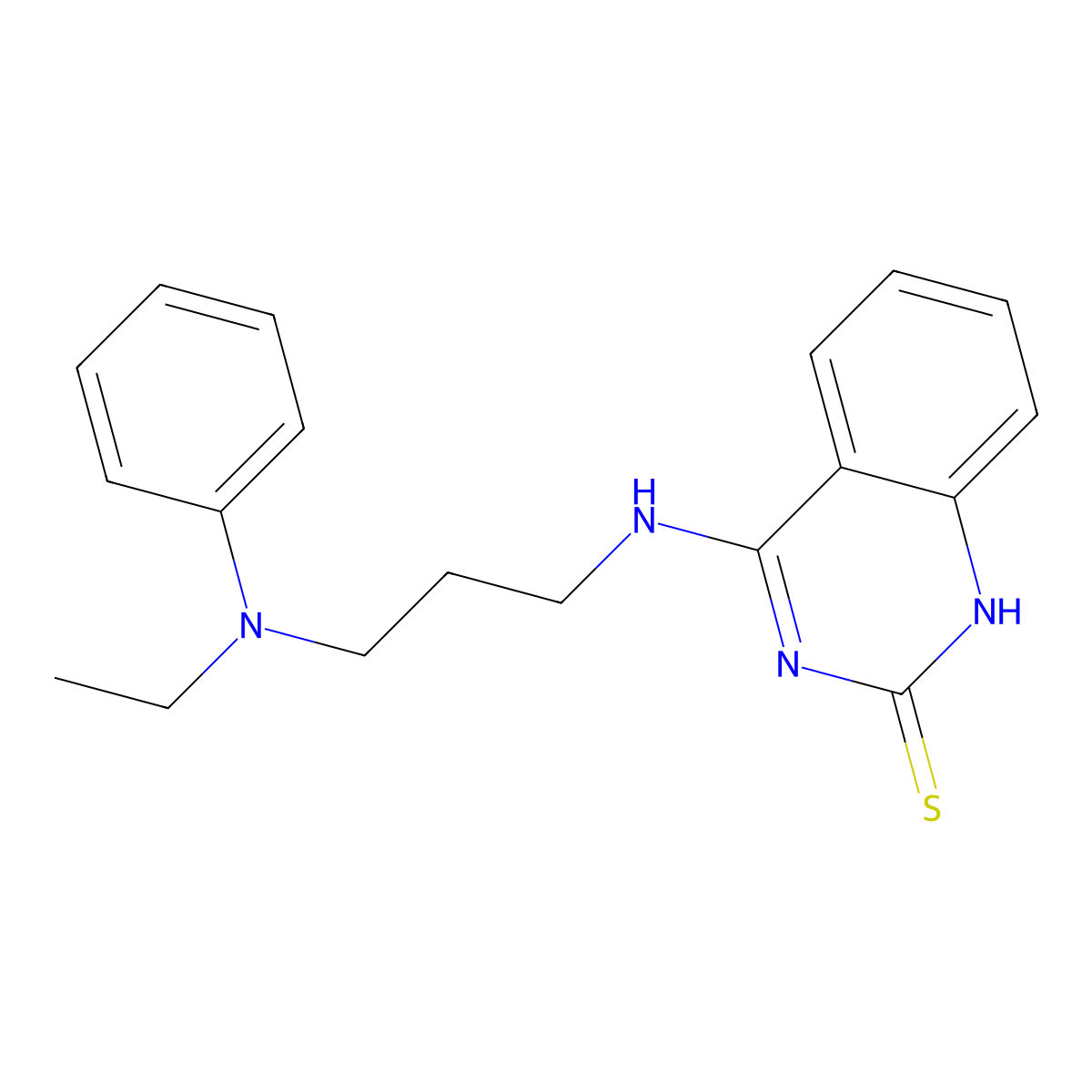4-[3-(N-ethylanilino)propylamino]-1H-quinazoline-2-thione molecular structure, CAS 440334-13-4