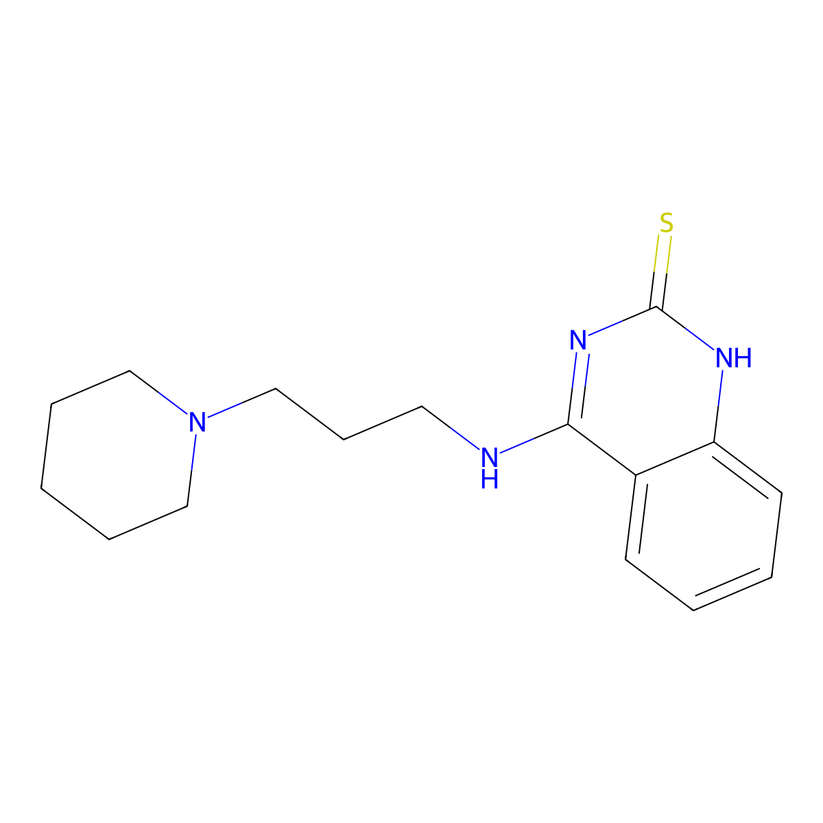 4-((3-(piperidin-1-yl)propyl)amino)quinazoline-2(1H)-thione molecular structure, CAS 440334-16-7