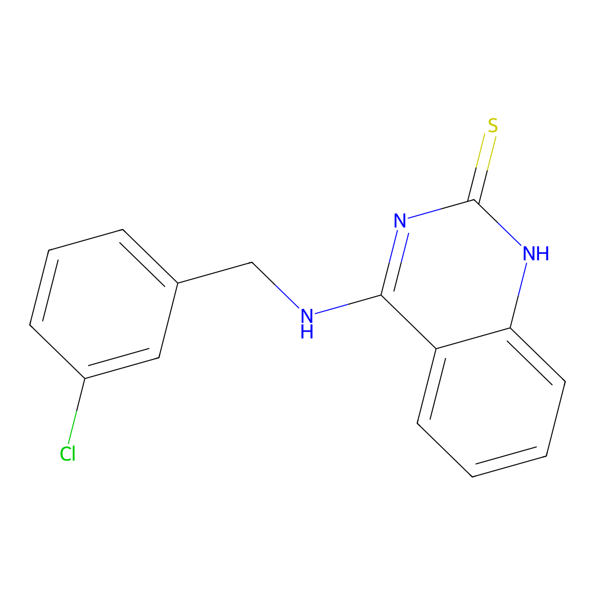 4-[(3-chlorophenyl)methylamino]-1H-quinazoline-2-thione molecular structure, CAS 440334-22-5