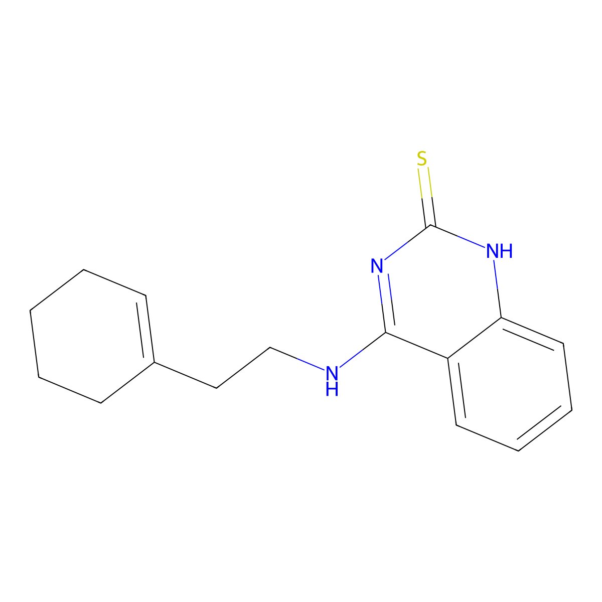 4-((2-(cyclohex-1-en-1-yl)ethyl)amino)quinazoline-2(1H)-thione molecular structure, CAS 440334-24-7