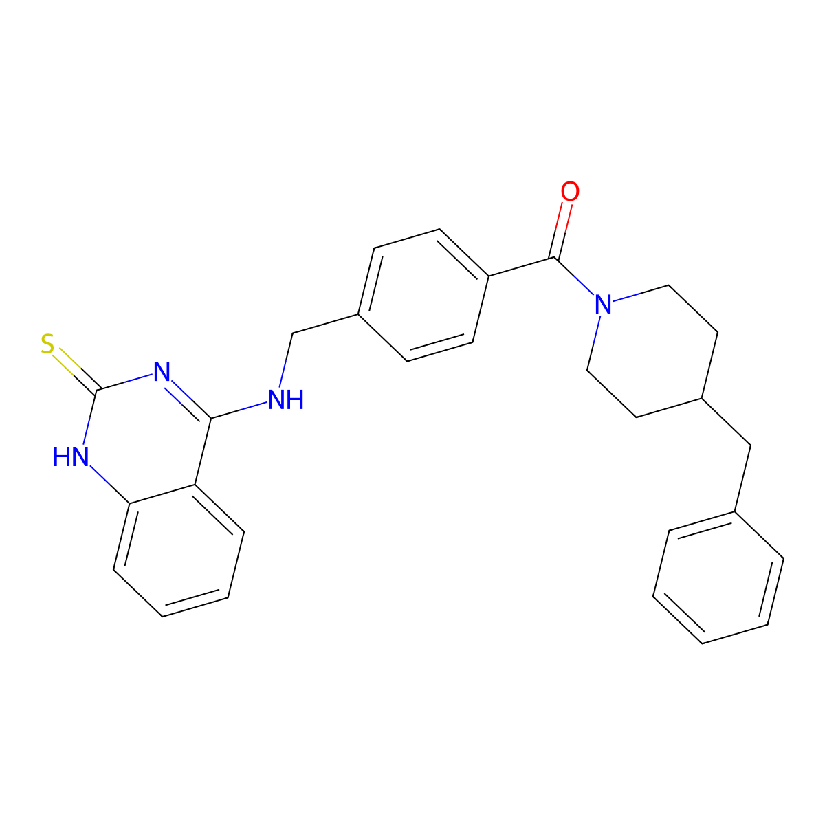 4-({[4-(4-Benzylpiperidine-1-carbonyl)phenyl]methyl}amino)-1,2-dihydroquinazoline-2-thione molecular structure, CAS 440334-76-9