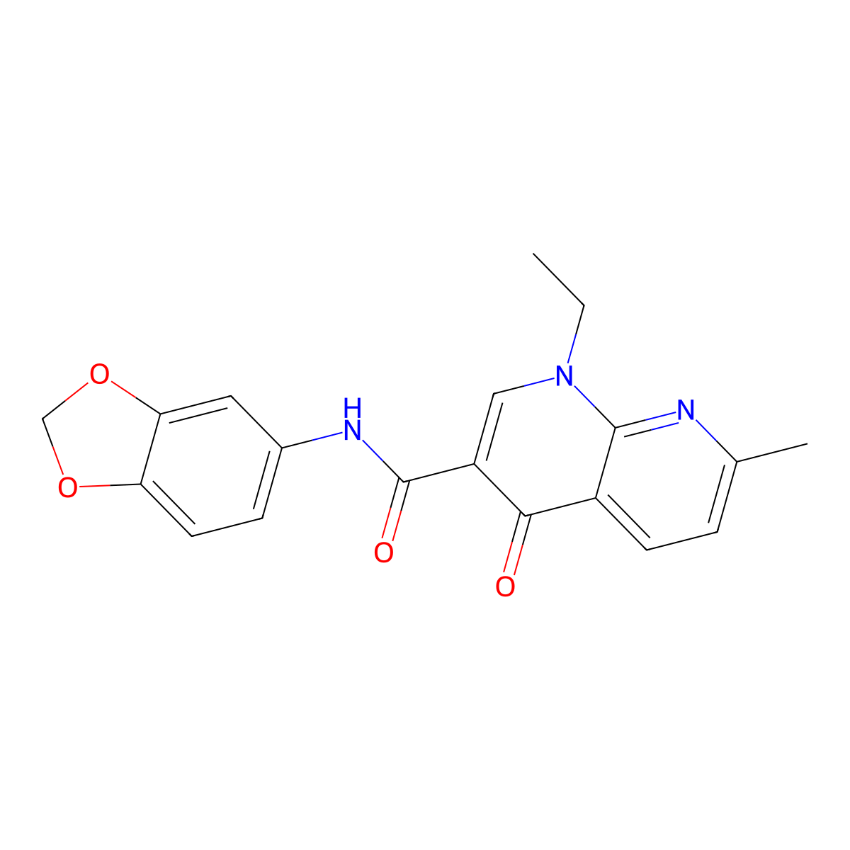 N-(1,3-benzodioxol-5-yl)-1-ethyl-7-methyl-4-oxo-1,4-dihydro-1,8-naphthyridine-3-carboxamide molecular structure, CAS 440338-33-0