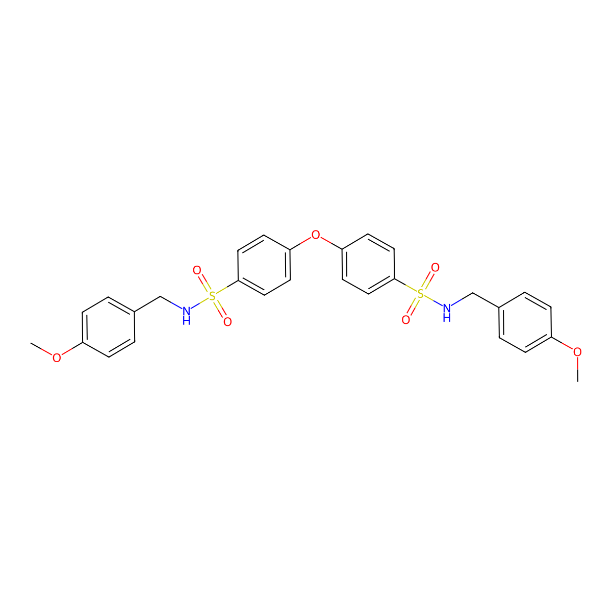 N-[(4-methoxyphenyl)methyl]-4-[4-[(4-methoxyphenyl)methylsulfamoyl]phenoxy]benzenesulfonamide molecular structure, CAS 440338-66-9