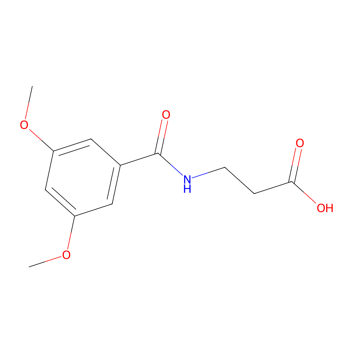 N-(3,5-dimethoxybenzoyl)-beta-alanine molecular structure, CAS 440341-65-1