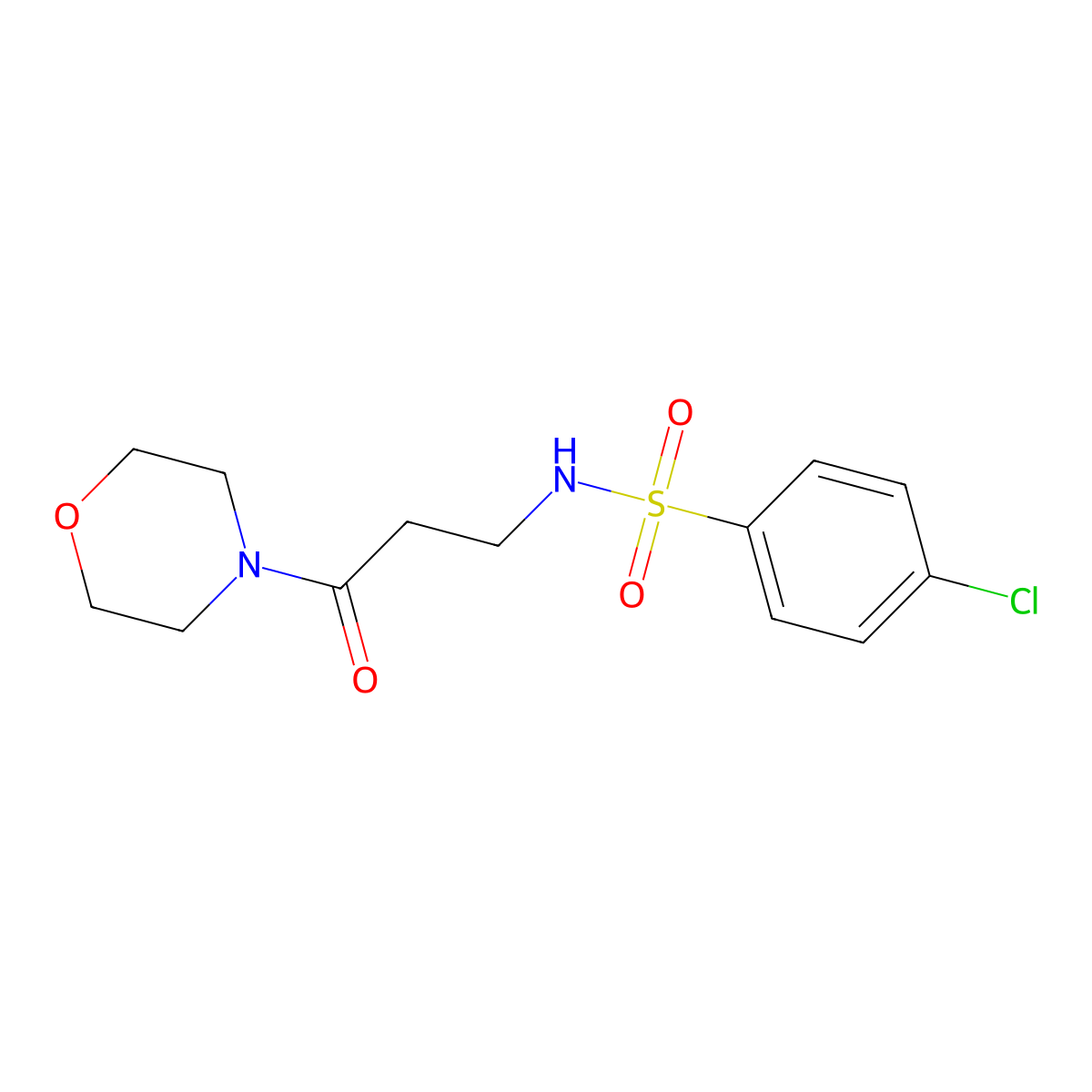 4-chloro-N-(3-morpholin-4-yl-3-oxopropyl)benzenesulfonamide molecular structure, CAS 440346-70-3