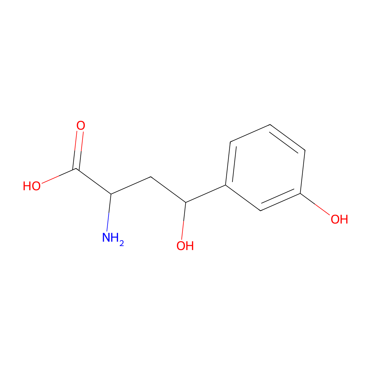2-Amino-4-hydroxy-4-(3-hydroxyphenyl)butanoic acid molecular structure, CAS 440354-06-3