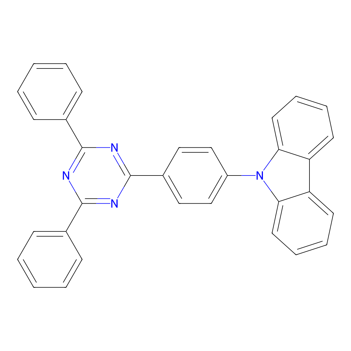 9-(4-(4,6-Diphenyl-1,3,5-triazin-2-yl)phenyl)-9H-carbazole molecular structure, CAS 440354-93-8