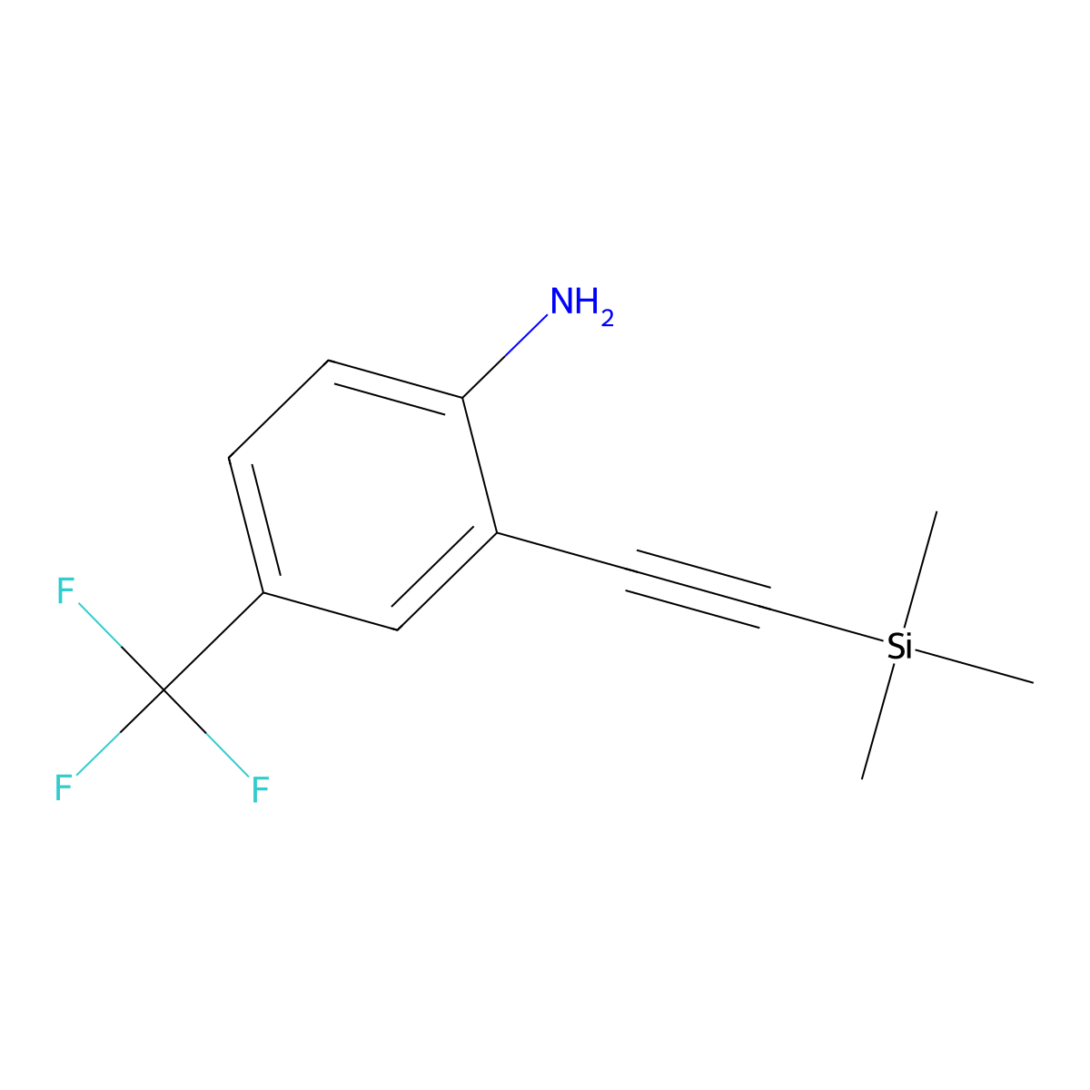 Benzenamine, 4-(trifluoromethyl)-2-[2-(trimethylsilyl)ethynyl]- molecular structure, CAS 440363-04-2