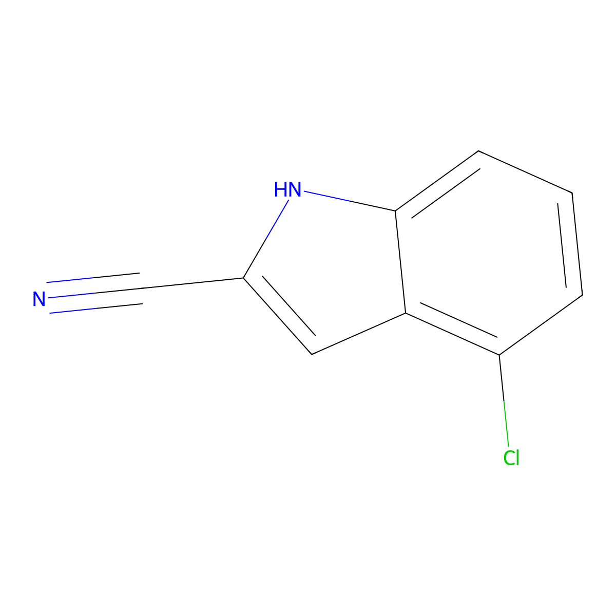 4-Chloro-1H-indole-2-carbonitrile molecular structure, CAS 4404-11-9