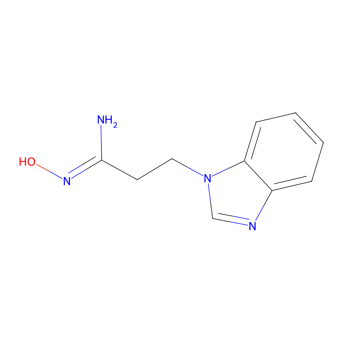 3-(1H-1,3-benzodiazol-1-yl)-N'-hydroxypropanimidamide molecular structure, CAS 4404-30-2