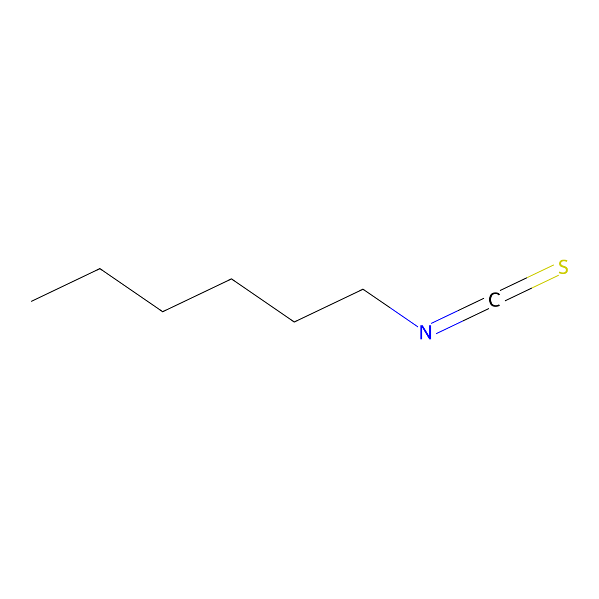 Hexyl isothiocyanate molecular structure, CAS 4404-45-9