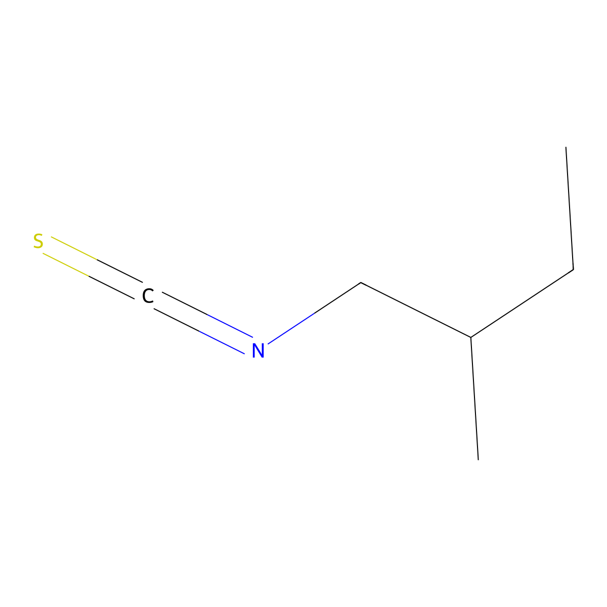 2-Methylbutyl isothiocyanate molecular structure, CAS 4404-51-7